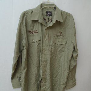 Mona-Vie Team R3 Global Long Sleeves Company Pearl Snap Shirt Mens Size XL Beige